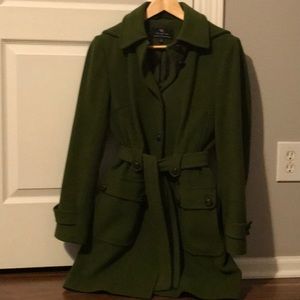 EUC! Green Wool Trench Coat